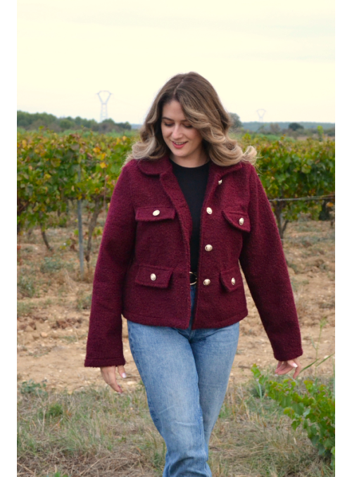 Veste courte bouclette -...