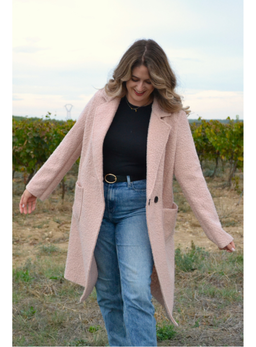 Manteau bouclette - Rose