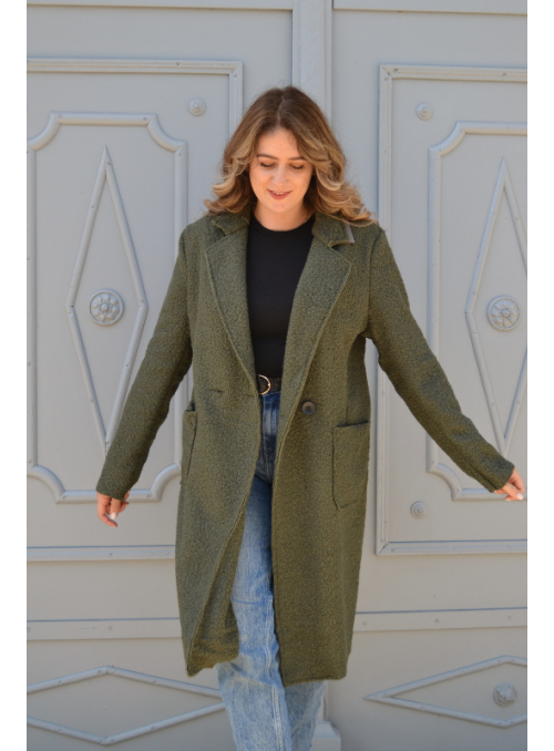 Manteau bouclette - Kaki