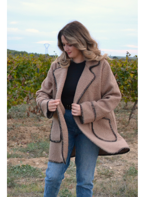 Veste bouclette - Camel
